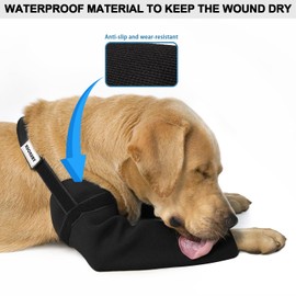 yrenoer Front Leg Dog Recovery Sleeves - Cone Collar Alternative, Waterproof Abrasion-Resistant Washable 2.5mm Thick, Prevents Licking, Keeps Wounds Dry, 24-Hour Wear (Black, S)