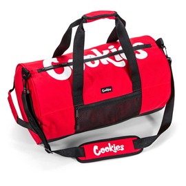 Cookies Summit Ripstop Duffle Bag – Durable 100% Nylon Gym, Travel & Sports Duffel Bag with Spacious Storage, Interior & Exterior Zip Pockets, Adjustable Shoulder Strap, Reinforced Handles – Red