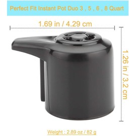 2 válvulas de liberación de vapor, válvula de presión universal para olla instantánea 3, 5, 6, 8 Qt de cuarto, mango de liberación de vapor accesorio para olla de presión eléctrica (DUO, negro)