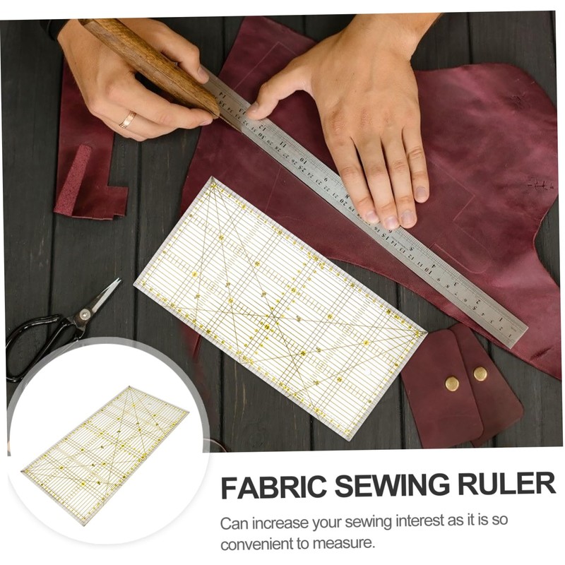 jojofuny Patchwork Ruler for Quilting Sewing Transparent Measuring Tool with