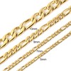 HZMAN Men 24k Real Gold Plated Figaro Chain 5mm Stainless