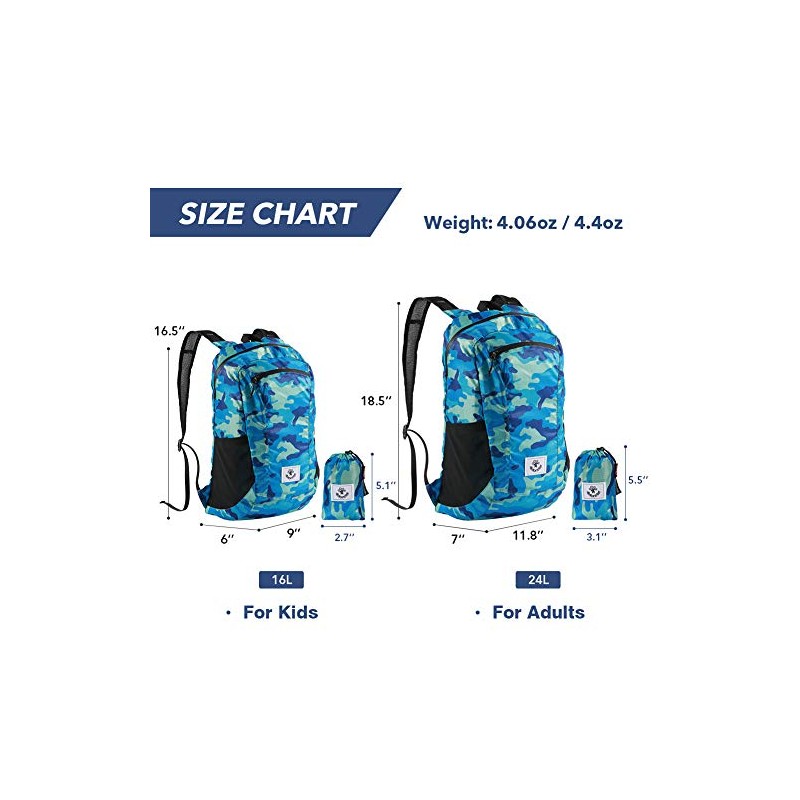 4Monster Water Resistant Foldable Backpack, Packable Hiking Daypack, Ultralight Travel