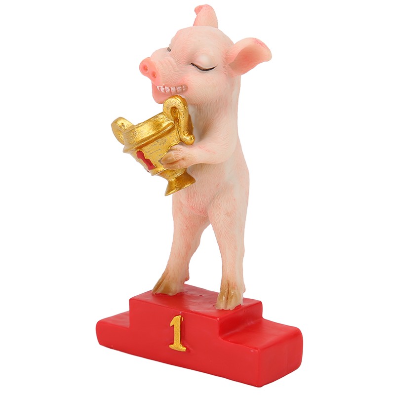 Pig Statue Cute Funny Tabletop Art Resin Pig Figurine Decoration