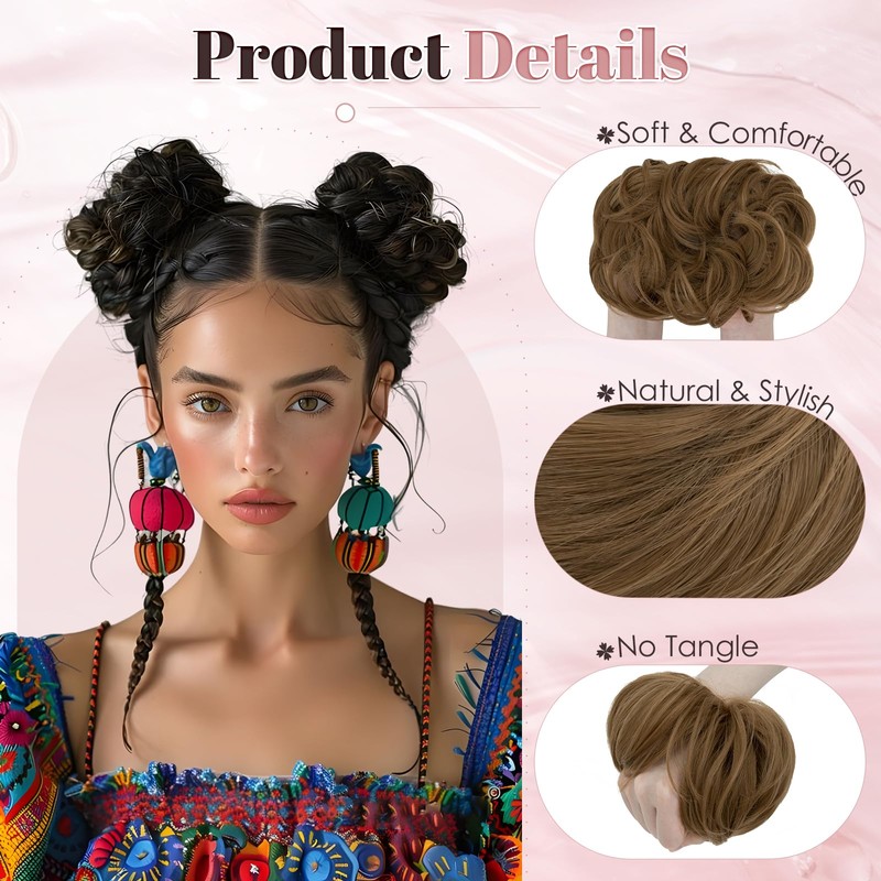 Benehair Hairpiece with Elastic Band, Bun Hairpiece, Hair Scrunchie with