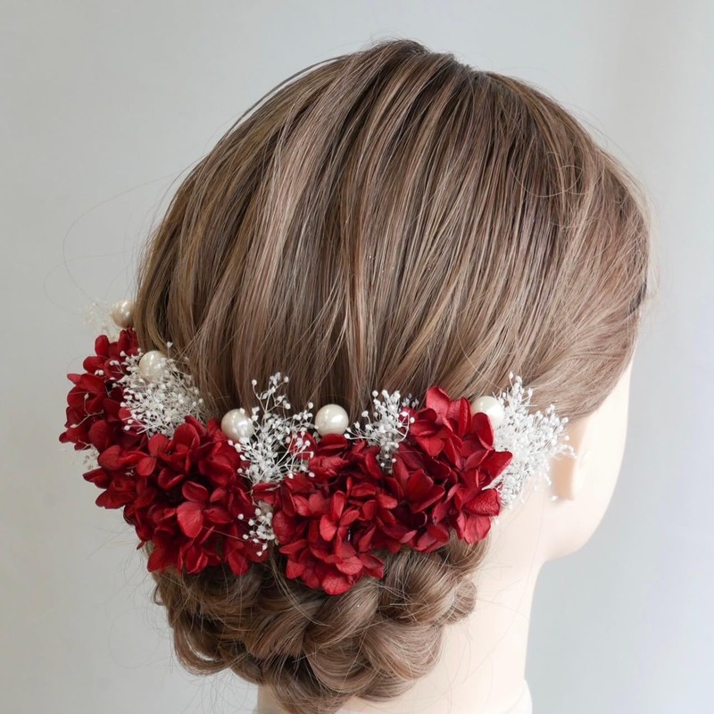 Lomeri Romeli Hair Ornaments with Kasumi Grass, Hydrangea and Pearls