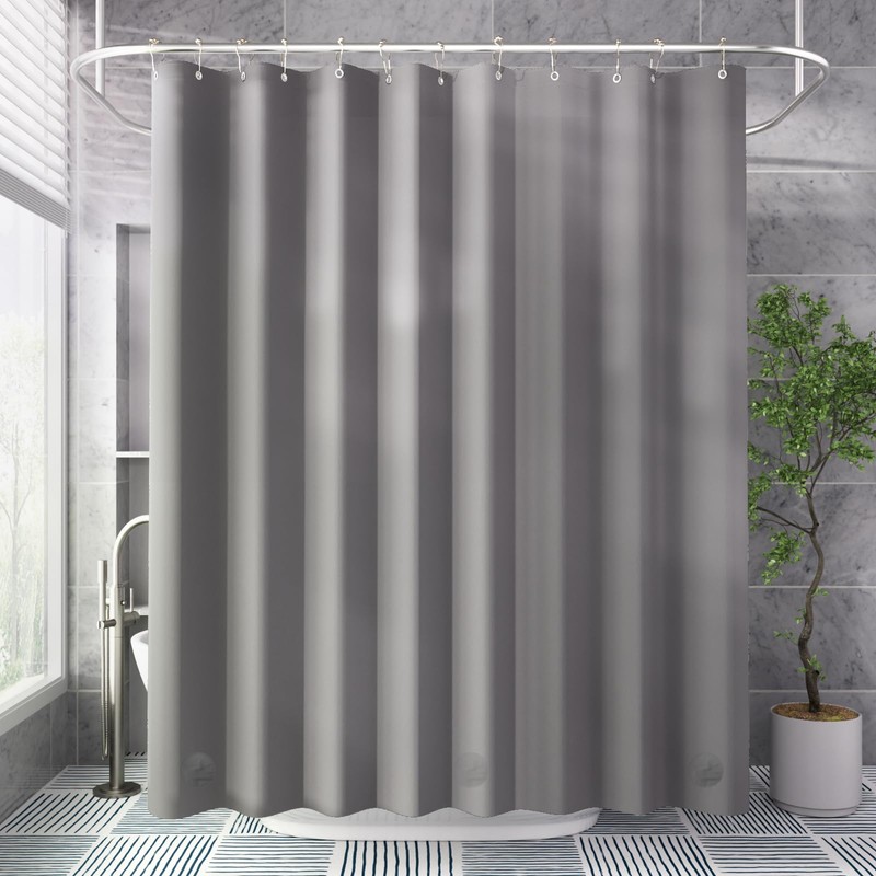 AmazerBath Extra Long Shower Curtain Liner, Grey Shower Liner 84