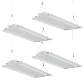 JC-LGL LED Linear High Bay Light, 130W 19500LM High Bay LED Shop Lights, 120-277V, 5000K, 0-10V Dimmable LED Shop Light, Linear High Bay Light for Warehouse Workshops, UL Complied, 4 Pack