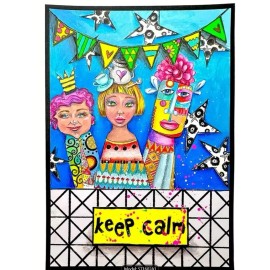 Stampers Anonymous Woman and Flower Face Cartoon Clear Cling Stamps