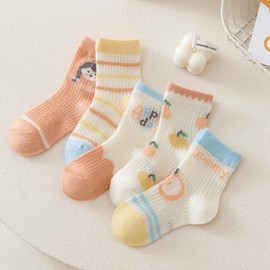 Mcsfipcaser Baby girls Socks,Non Slip Infant Toddler Socks Kids Crew Ankle Low Cut Children Socks Cotton 5Pairs