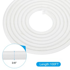 PATIKIL Bungee Shock Cord, 3/8" x100ft Polyester Marine Grade Bungee Cord Elastic String Replacement for Zero Gravity Chair Kayak Camping Tent Pole Cargo Tie Downs, White