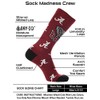 Alabama Crimson Tide Mayhem Crew Socks (Crimson/Black/White, Medium) - Alabama