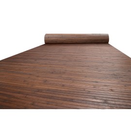 Bamboo Wall Cladding - Exotic Rolling Covering Made of Real Bamboo Slats - Flexible and Versatile (Pattern: 30 x 20 cm, Natural Dark Brown)