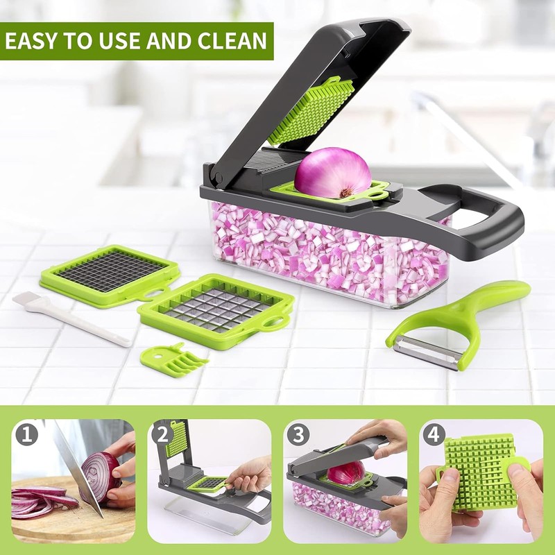 16 in 1 Vegetable Chopper,Veg Chopper and Dicer with 1.2L