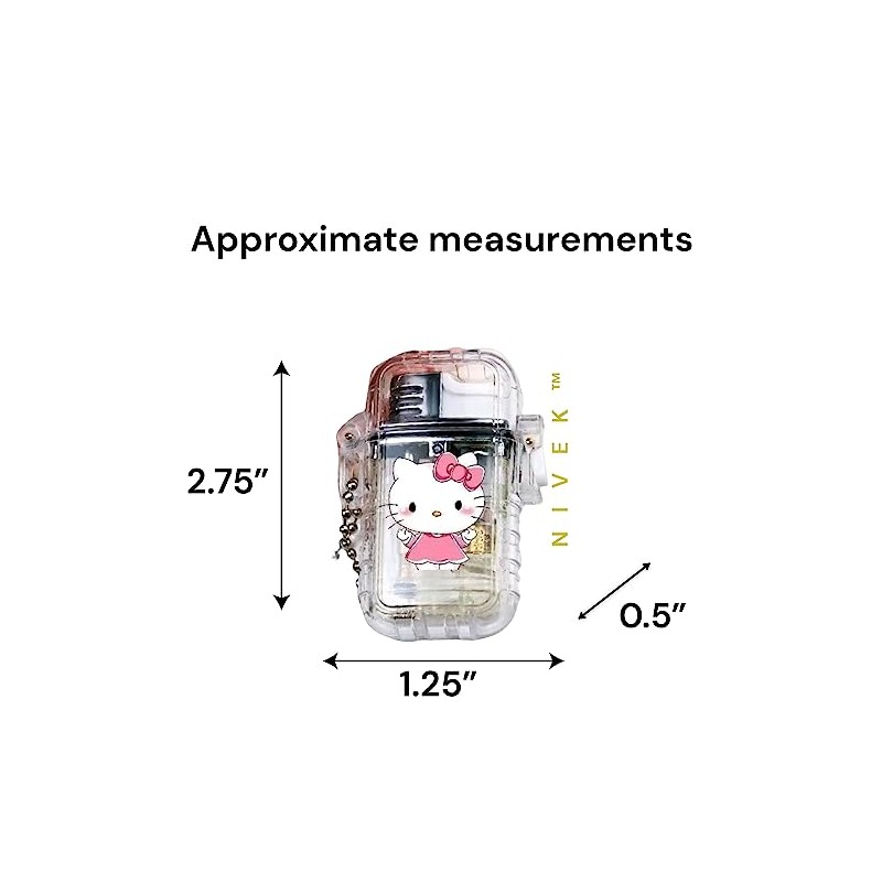 NIVEK Kulomi Transparent Cute Lighter Waterproof Lighter Refillable Kitty KT