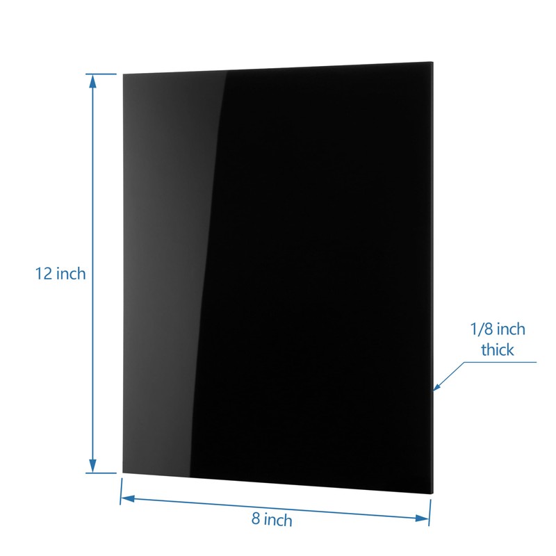 KAITELA Black Acrylic Sheet 8" x 12" Cast Plexiglass Panel