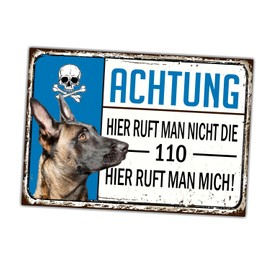 Malinois Belgian Mali Sign Warning 110 System Door Sign Dog Sign K9