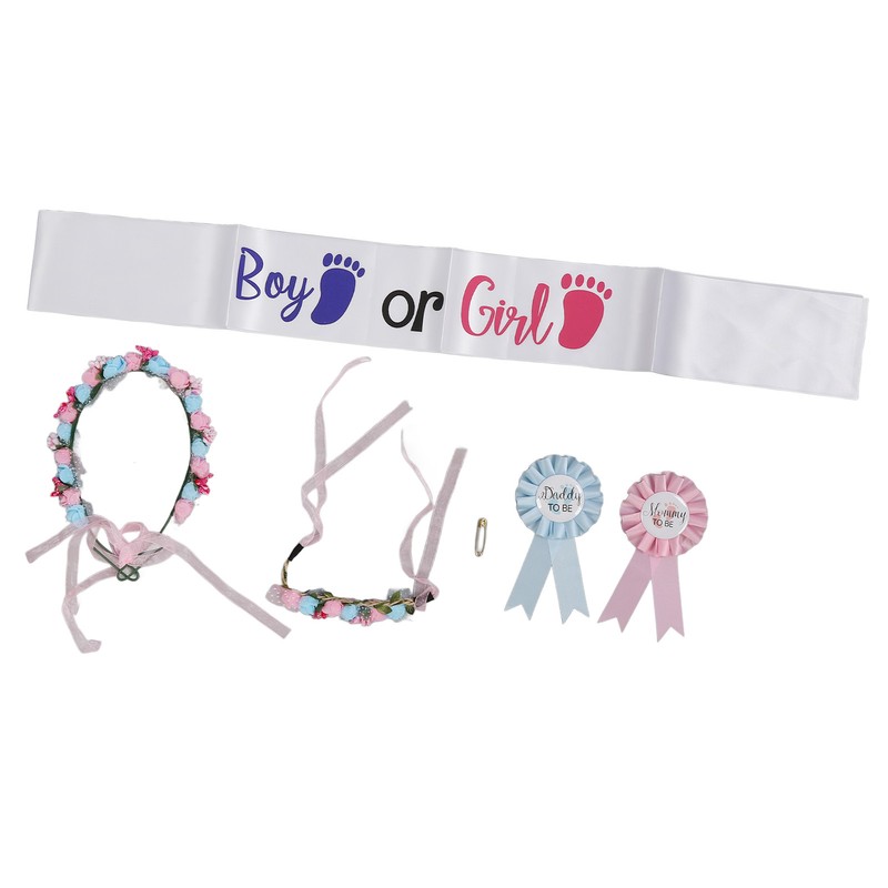 Boy Girl Gender Headband Decoration Sash Maternity Gender Sash Belt