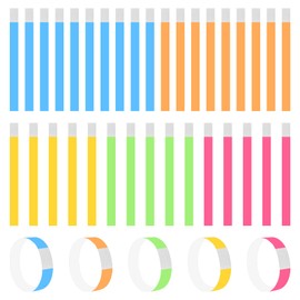 Pack of 150 Tyvek Entrance Wristbands Party Entrance Bands Waterproof Party Bands Secure Bands for Control and Safety at Events Festivals 5 Colours