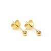 Yellow Gold Plated Sterling Silver Lightweight 2.5mm Ball Stud Earrings
