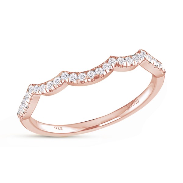 Contour Guard Wedding Band for Women, Round Natural Diamond Stackable