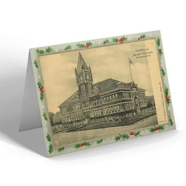 CHRISTMAS CARD - Vintage Illinois USA - Galena. New High School on Prospect St