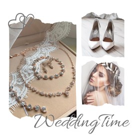 ONDEGO® XXL SET Rosegold Rückenkette Brautschmuck Schmuckset Strass glitzer Hochzeit Kommunion Abiball Jugendweihe