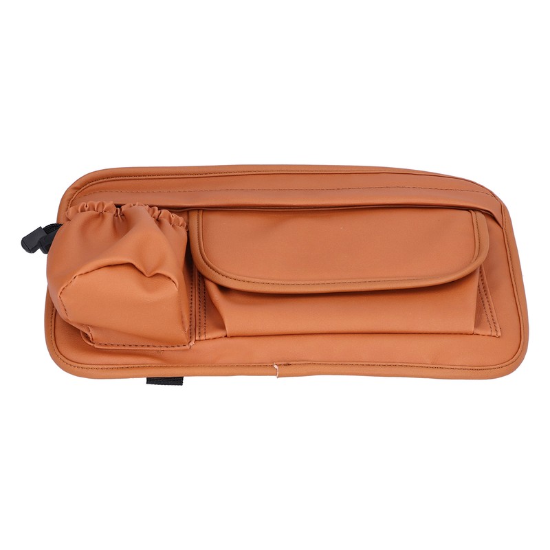 Waterproof Storage Bag Artificial Leather Brown Zipper Organizer for Vespa