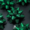MEEDEE 4.5 inch Green Linear Glitter Gift Bow Self Adhesive
