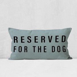 Mancheng-zi Dog-Themed Throw Pillow Cover, Blue, 20 x 12 Inch, Letter Print Animal Pattern, Casual, Rectangular, Indoor, All Occasions, 1 Count