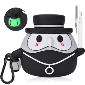 Celeyearnirs Compatible with AirPods Pro 2nd/1st Generation Cute Case Cover with Keychain, Luminous Medieval Plague Doctor Anime Design Compatible with AirPods Pro(2019/2022) TPU Silicone Case
