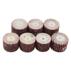 HALJIA 7Pcs 20MM Sanding Sandpaper Flap Wheel Disc Brush Bit Grinding Polishing Tool for Dremel Rotary Set Grit 80#120#180#240#320#400#600 with 3mm Mandrel Shank