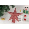 YYCRAFT 4 Inch Glitter Star Tree Topper Christmas Decoration-2 Pack,Red