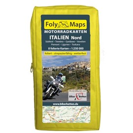 FolyMaps Motorradkarten Italien Nord: 1:250 000 Südtirol, Trentino, Gardasee, Piemont, Ligurien, Toskana, Venetien, Friaul