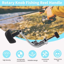 VGEBY Fishing Reel Handle Plastic Rotary Knob Power Handle Fishing Reel Handle Replacement Handle Nonslip Grip(Large: for Series 4000/5000/6000) Spinning Reel Handle Shakespeare Spinning Reel Parts