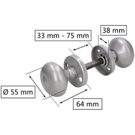 KOTARBAU® Rotating Door Knob Grey Ideal Equipment for Garage Side Doors in Residential and Commercial Premises