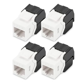DIGITUS DN-93603 - Cat 6 Keystone Module - 4 Pack - RJ45 Network Socket Cat6 Unshielded - 250MHz - 1GBase-T - 1Gbps - AWG 26 to AWG 22 - Tool Free Assembly