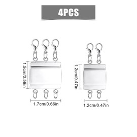 KINBOM 4pcs Layered Necklace Clasps, Layering Magnetic Necklace Detangler Jewelry Connectors Magnetic Necklace Separator for Layering Jewelry DIY (2/3 Strands Silver and Golden)