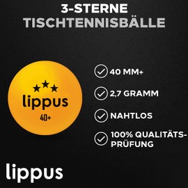 lippus Table Tennis Balls 3 Star [35 Pieces] Set - 18 White & 17 Orange Table Tennis Balls + Storage Bag - Ideal Playing Features - Produced According to Competition Guidelines