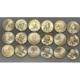 2000 - 2008 Complete Sacagawea Set 18 Coins PD Brilliant Uncirculated