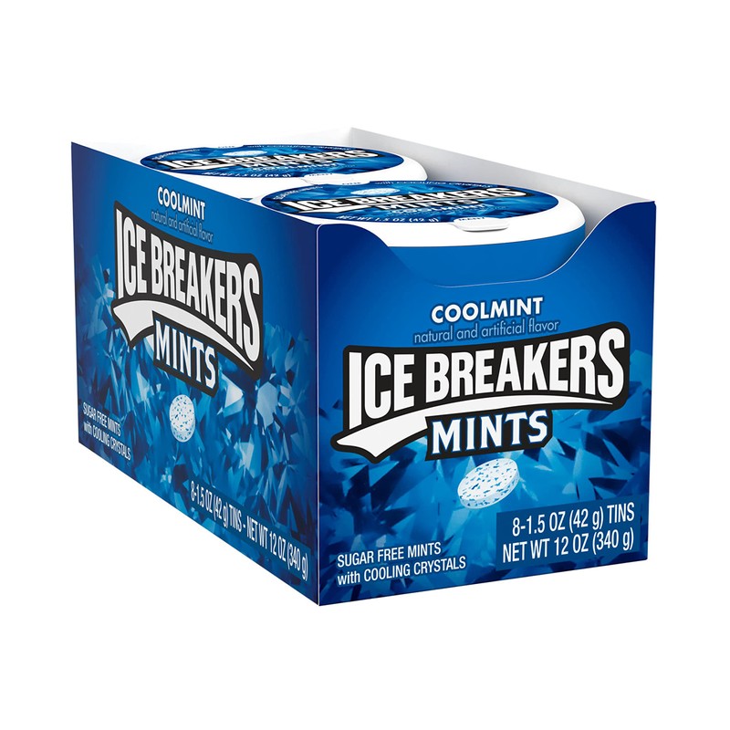 ICE BREAKERS Coolmint Sugar Free Mints Tins, 1.5 oz (8