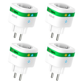 NOUS A7Z ZigBee Smart Socket with Energy Monitoring, 16A, App & Voice Control, Schedule & Timer, Compatible with Alexa, Google Home, Home Assistant, Tuya, ZigBee Hub Required, 4 Pack