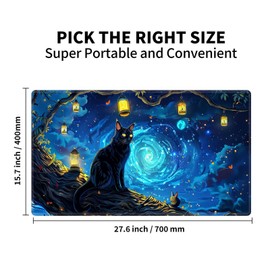 FXIANGWL for MTG Playmat for Trading Card Games, Non-Slip Rubber Smooth Surface with Stitched Edges, Durable Desk Pad for Card Games, Custom Playmat Anime Playmat, A Mysterious and Stealthy Feline