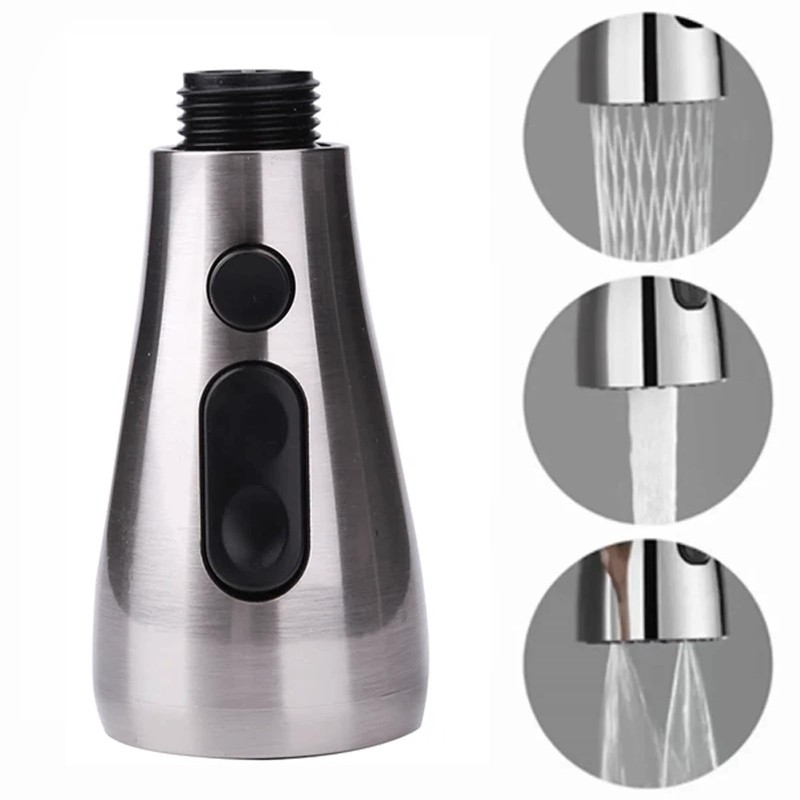 Kitchen Faucet Head Replacement with 9 Adapters, Metal Pull Down
