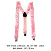 Cadoline Pink Mens Sequin Polyester Fancy Dress Suspenders 100 x