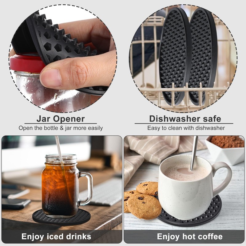 Eccliy 24 Pack Silicone Coasters for Drinks Nonslip Silicone Drink