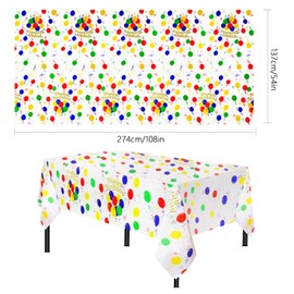 YXHZVON Party Birthday Tablecloth, Birthday Party Table Decoration, Colourful Tablecloth, Children's Birthday Table Cloth for Children, Boys, Girls (137 x 274 cm