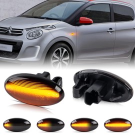 POPMOTORZ LED Indicator Black with Canbus Error Free for 107 206 207 307 407 607 Partner Expert C-itroen C1 C2 C3 C5 C6 Xsara Picasso Berlingo Jumpy, 2 Pieces