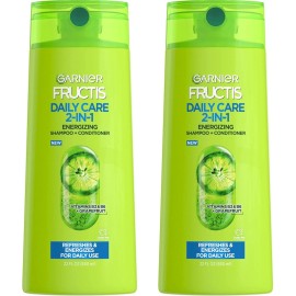 Garnier Fructis 2-in-1 Shampoo & Conditioner 22oz x2 – Vegan, Paraben-Free, Soft