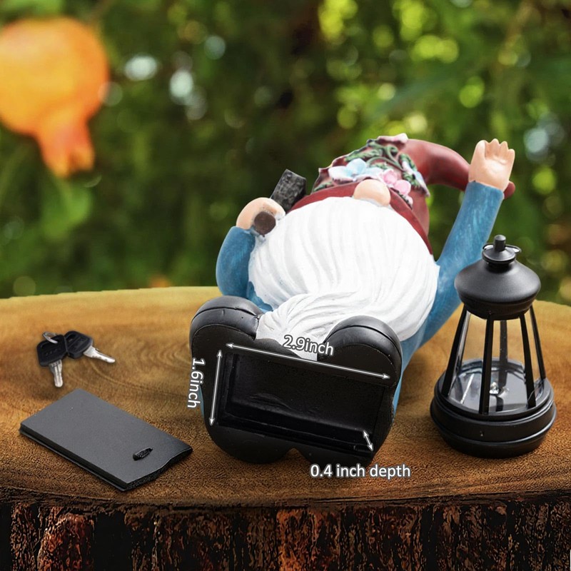 Riakrum Gnome Hide a Key Outside Figurine Key Hider with