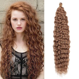 Dsoar 22 Inch 3 Packs Deep Twist Crochet Hair Ocean Wave Curly Bohemian Crochet Braids Deep Wave Hair Bundles Synthetic Hair Extensions for Women Girls